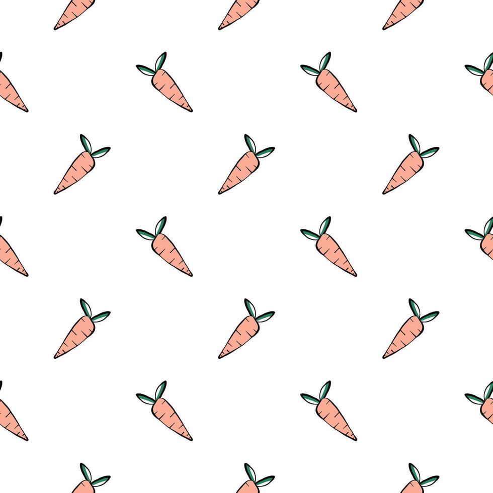 Small carrots,seamless pattern on white background. vector