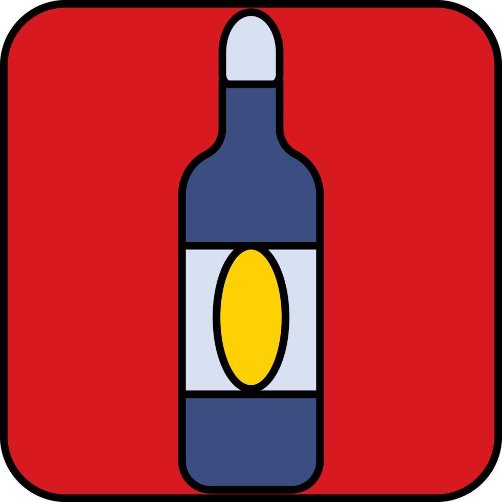 botella de champán azul, ilustración, vector, sobre un fondo blanco. vector