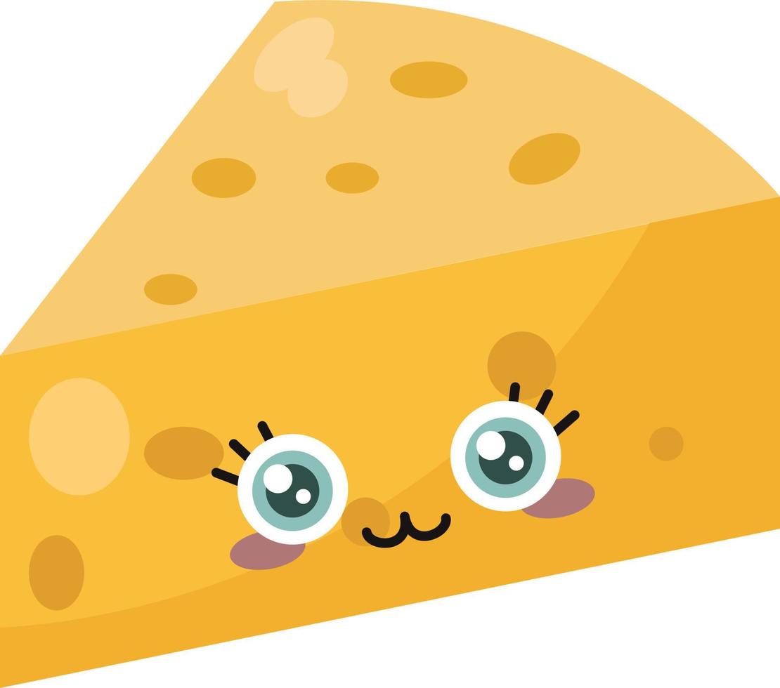 Triangle cheese , illustration, vector on white background