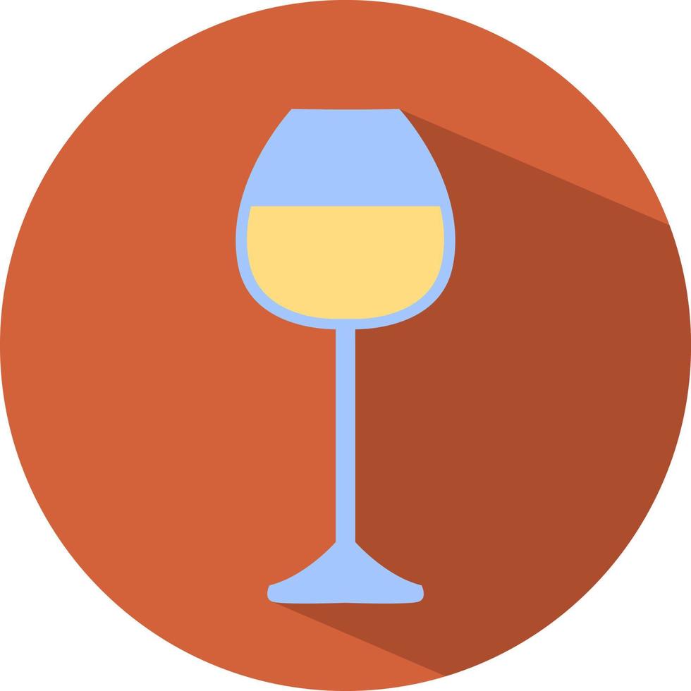 White wine in a glass, illustration, vector on white background.