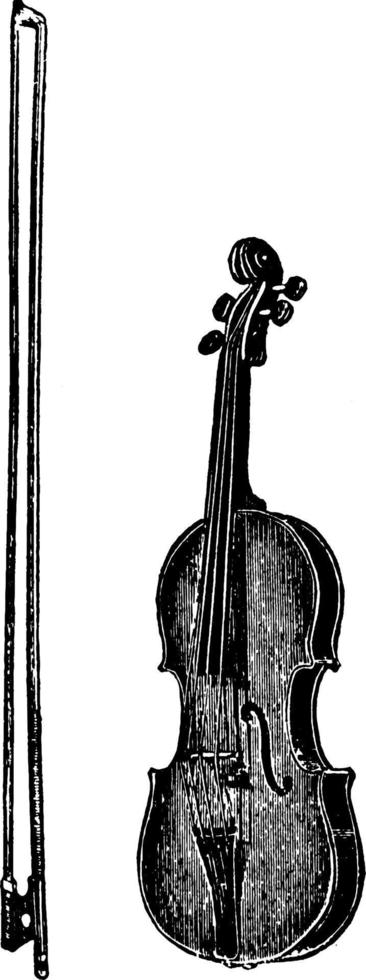 instrumento musical de violín, ilustración vintage vector