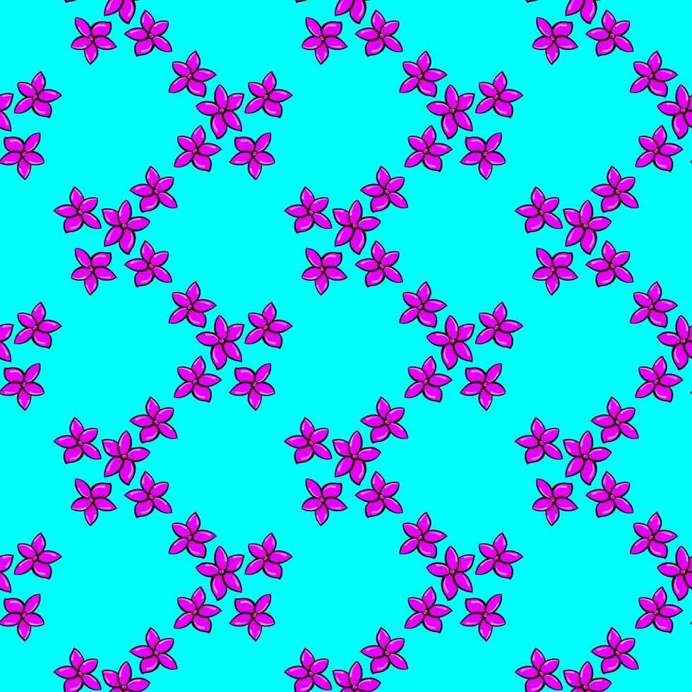 pequeñas flores de color púrpura, patrones sin fisuras sobre fondo azul. vector