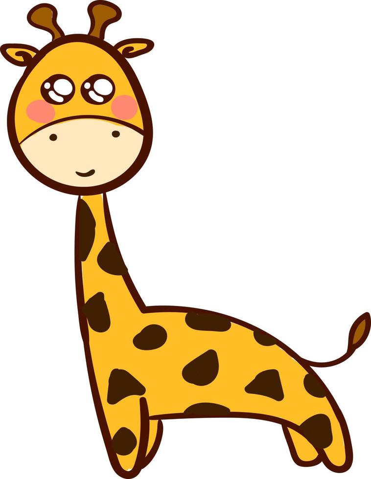 Cute giraffe, illustration, vector on white background