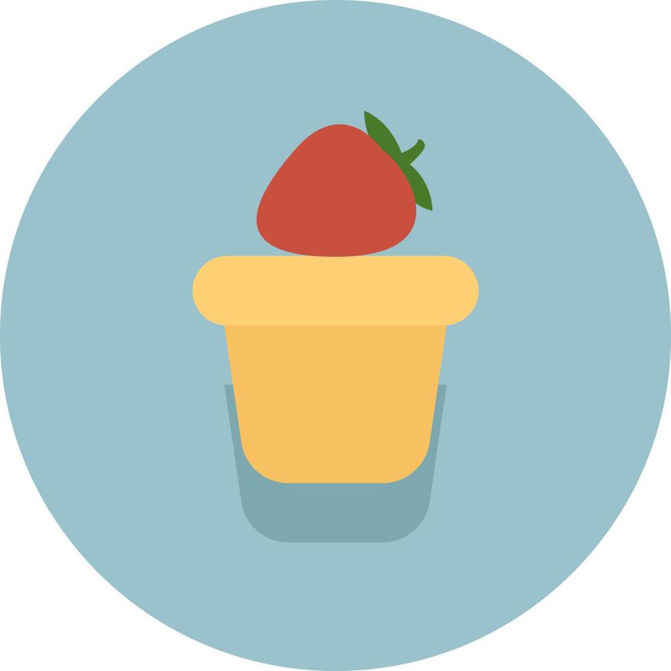 Strawberry cupcake, illustration, vector on a white background.