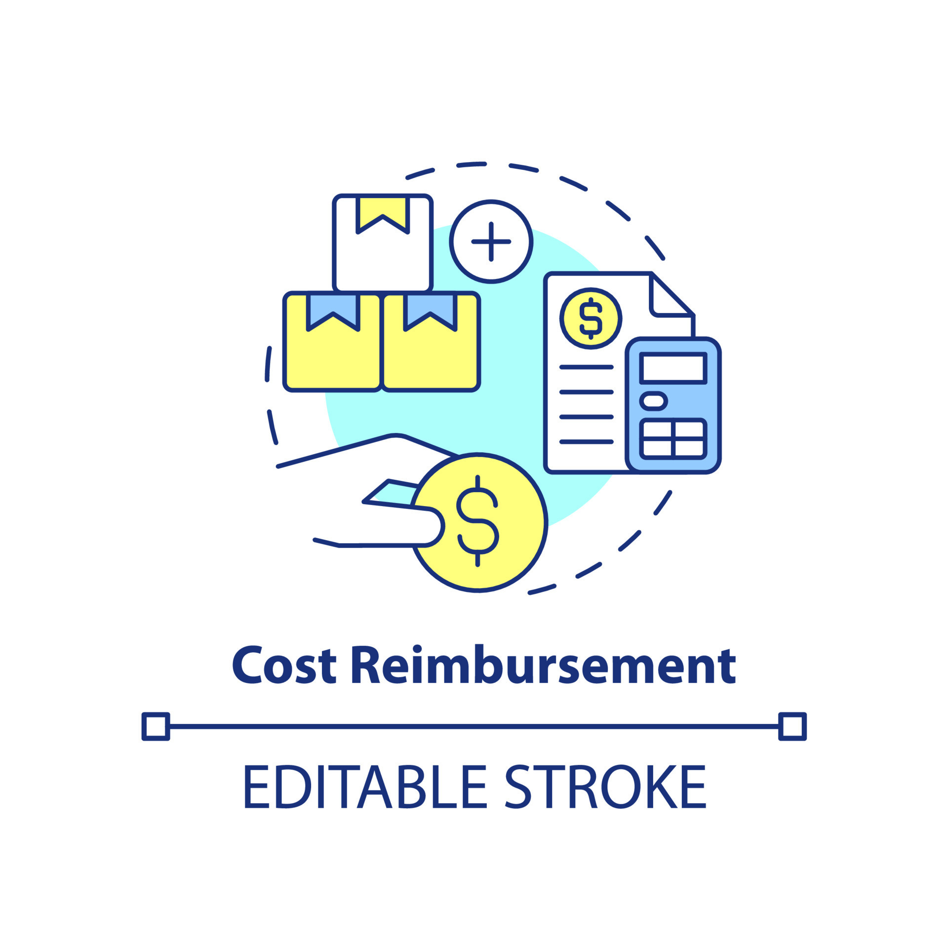 Cost reimbursement concept icon. Type of contract abstract idea thin
