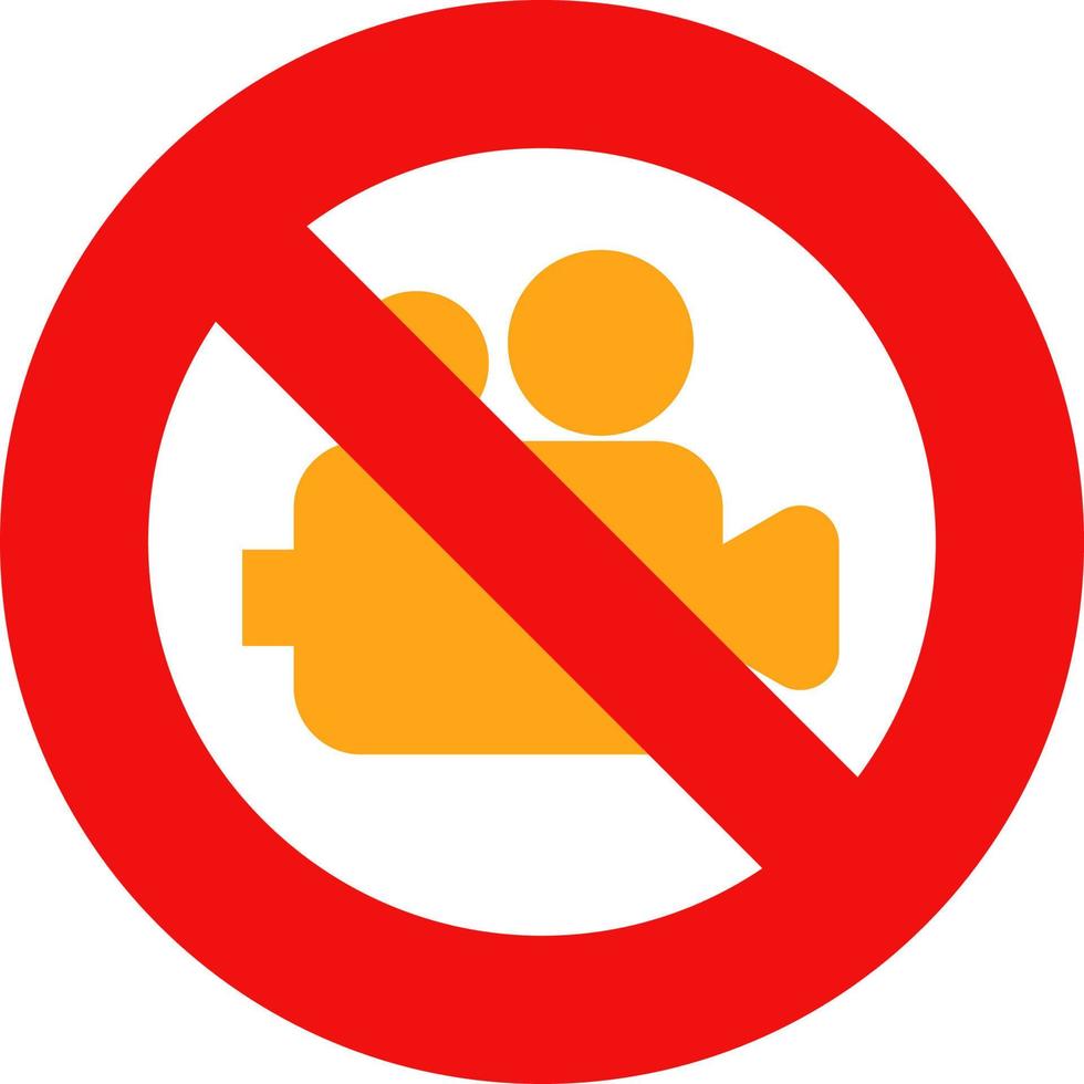 No video recording allowed, illustration, vector on a white background.