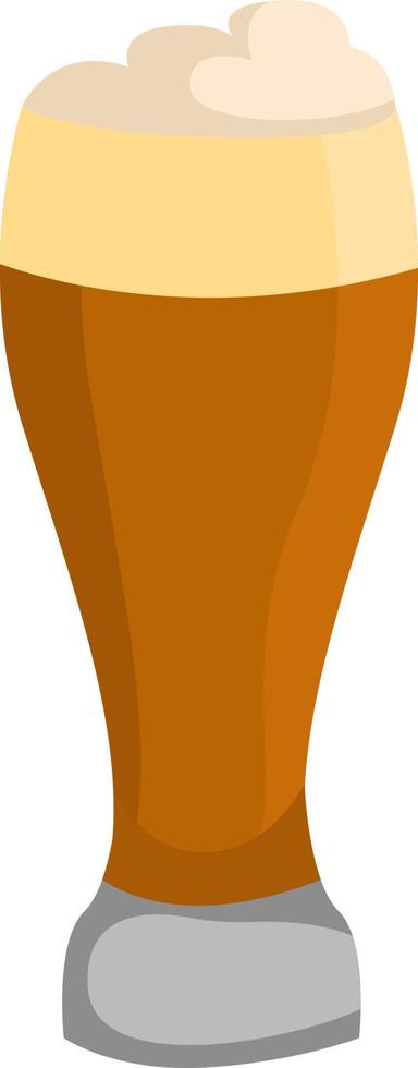 Beer in glass, illustration, vector on white background