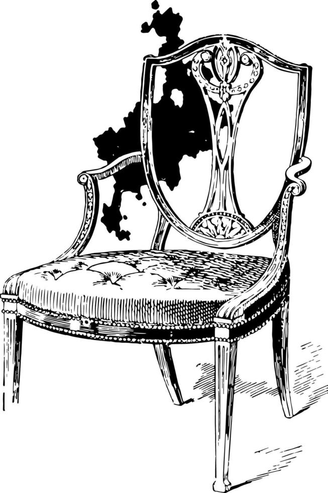 sillón hepplewhite ilustración vintage vector