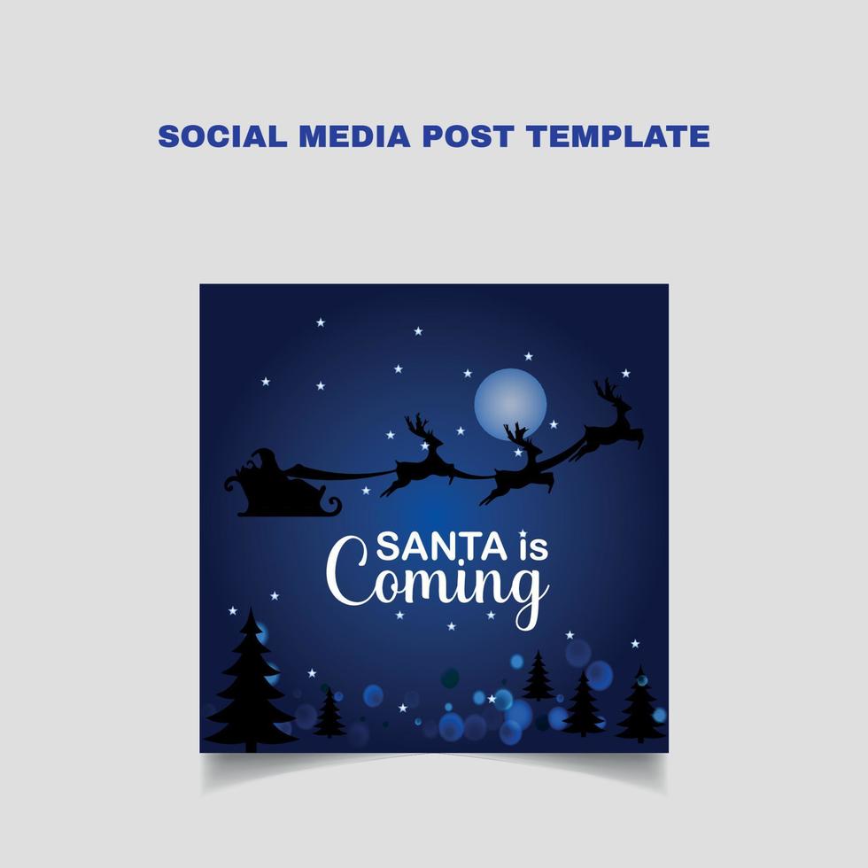 Christmas day social media post template vector