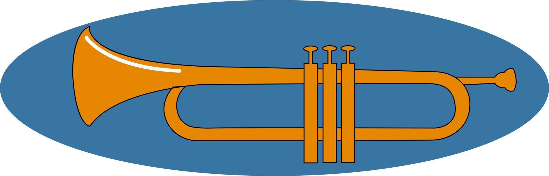 Trumpet, illustration, vector on white background.
