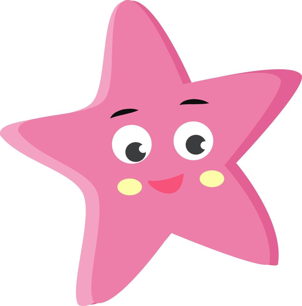 Pink star, illustration, vector on white background.