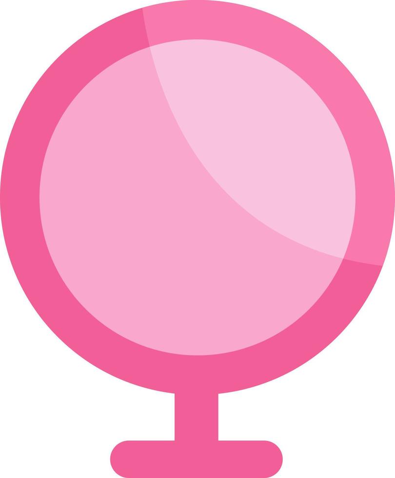 Pink cosmetic mirror, illustration, vector on a white background.