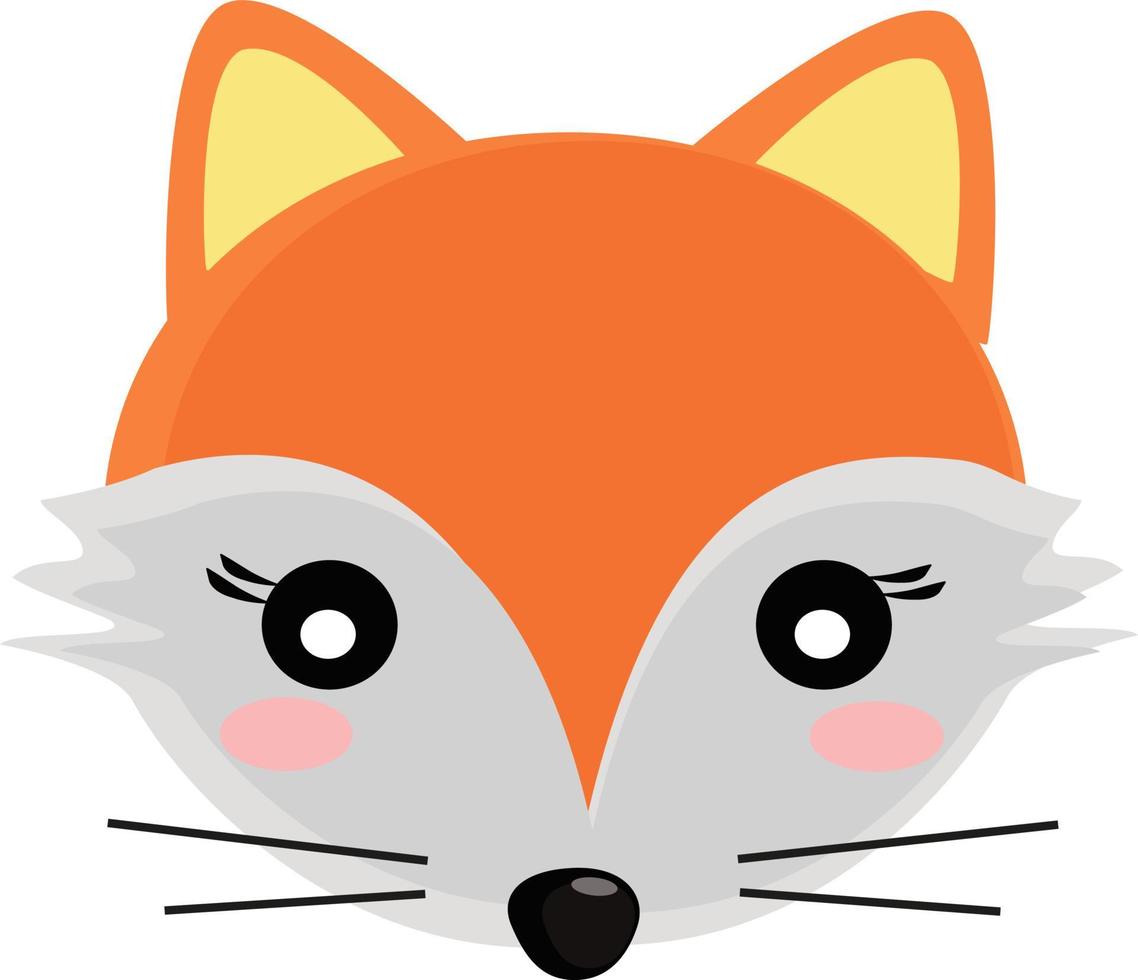 Fox head, illustration, vector on white background