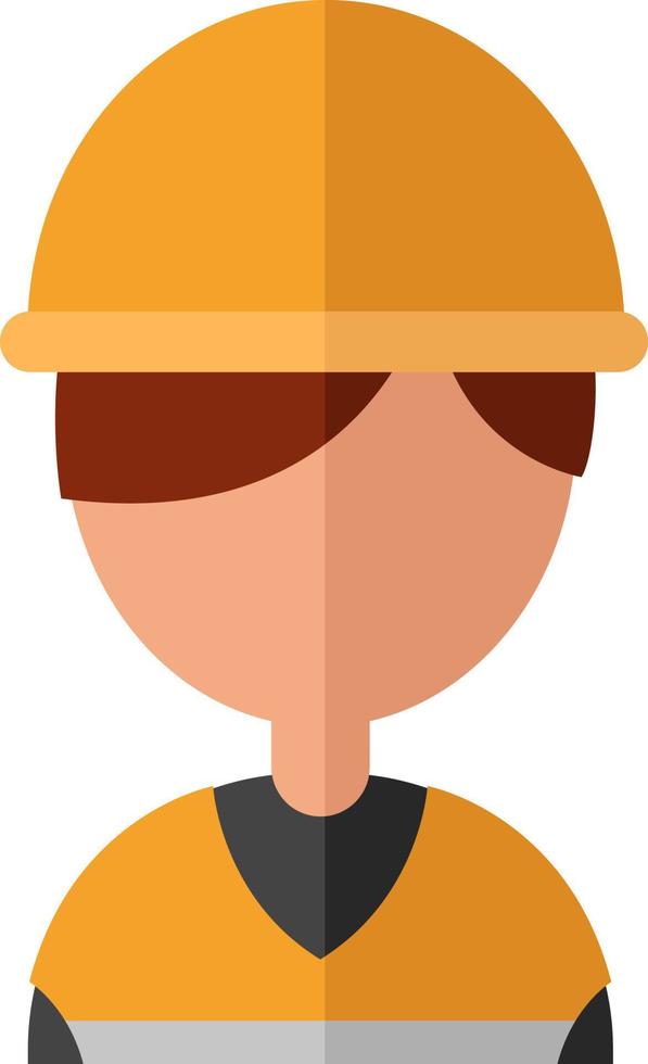 Construction worker, illustration, vector on white background.