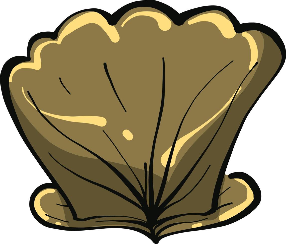 Brown shell, illustration, vector on a white background.