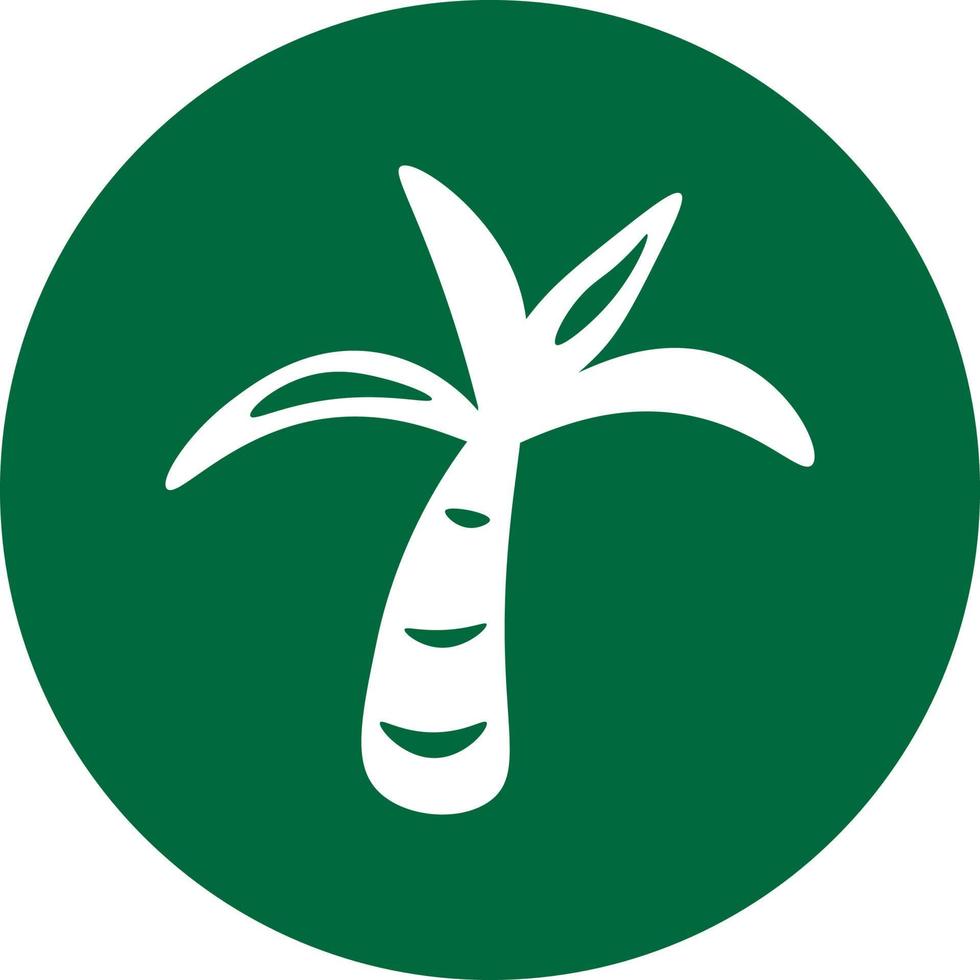 Fan palm tree, icon illustration, vector on white background
