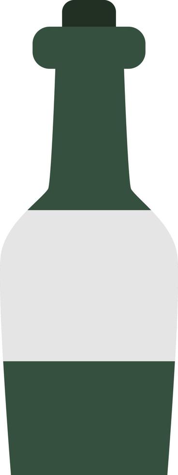 Green tonic bottle , illustration, on a white background. vector