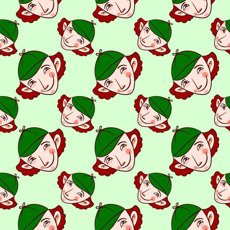 Sherlock Holmes pattern, seamless pattern on green background. vector