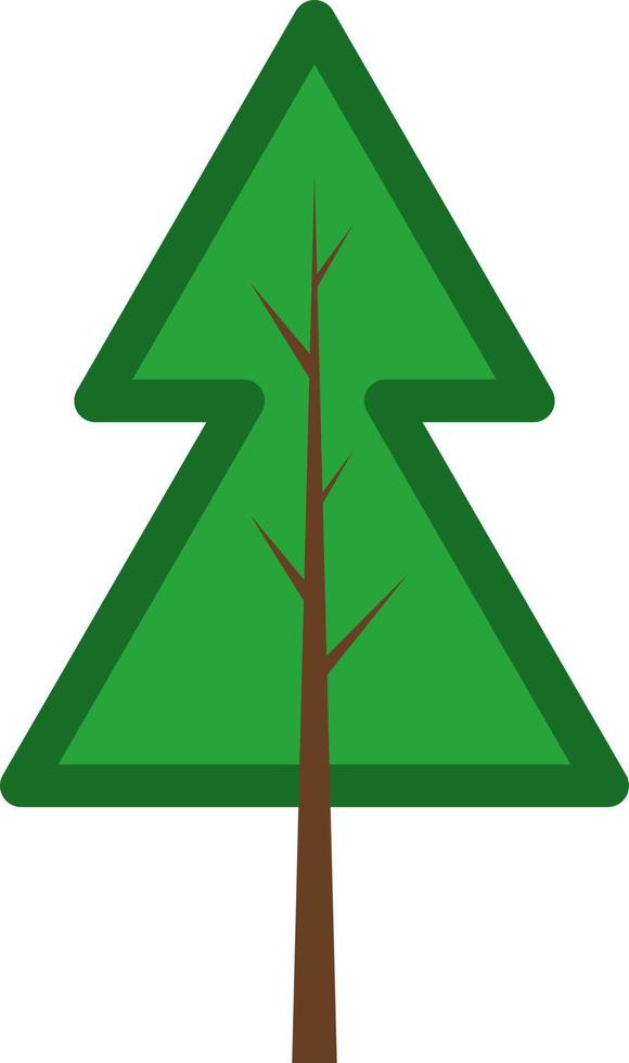 Green christmas tree, illustration, on a white background. vector