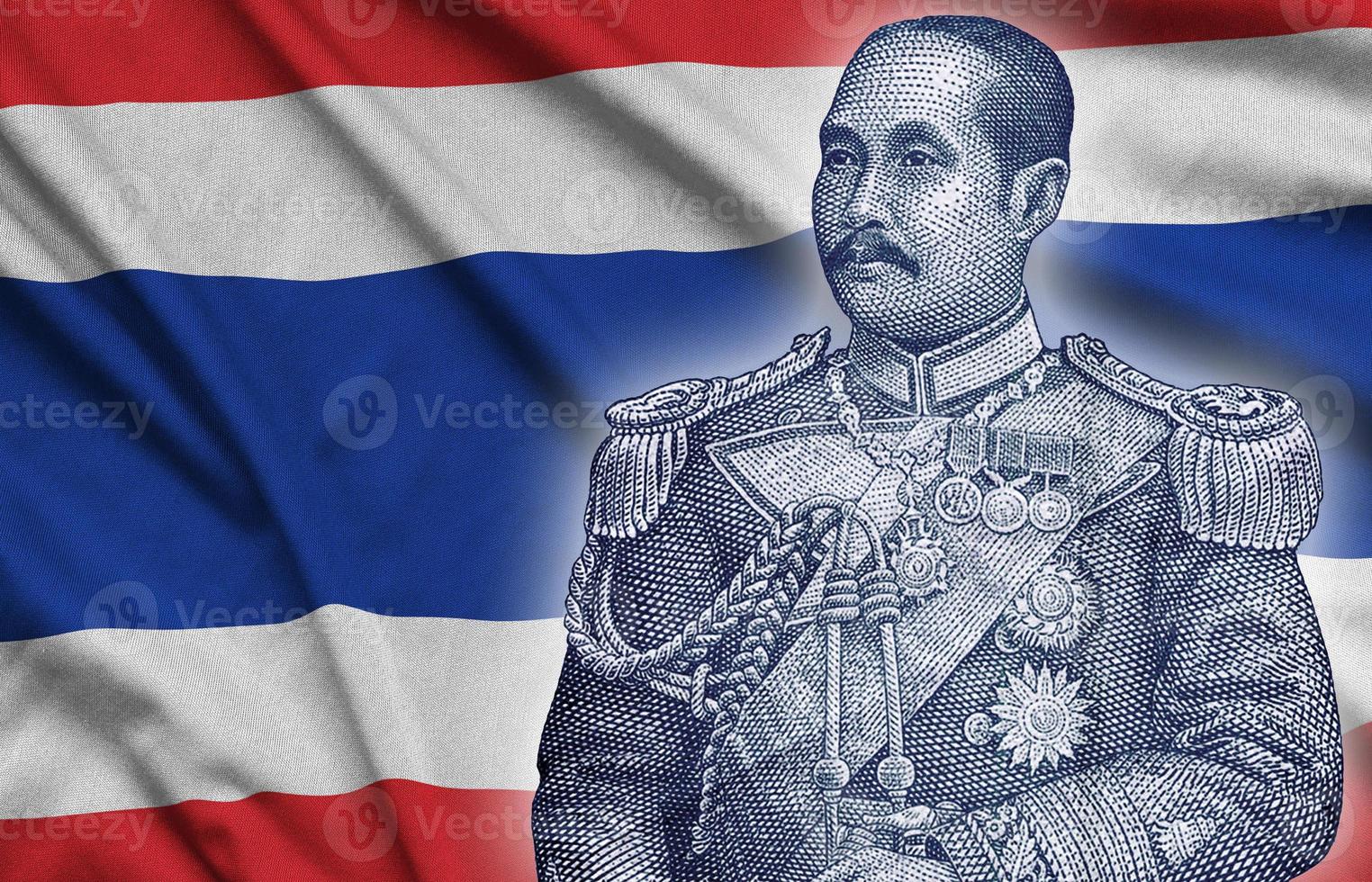 retrato de chulalongkorn también conocido como rey rama v fue el quinto monarca de siam bajo la casa de chakri. figura en la bandera de tailandia foto