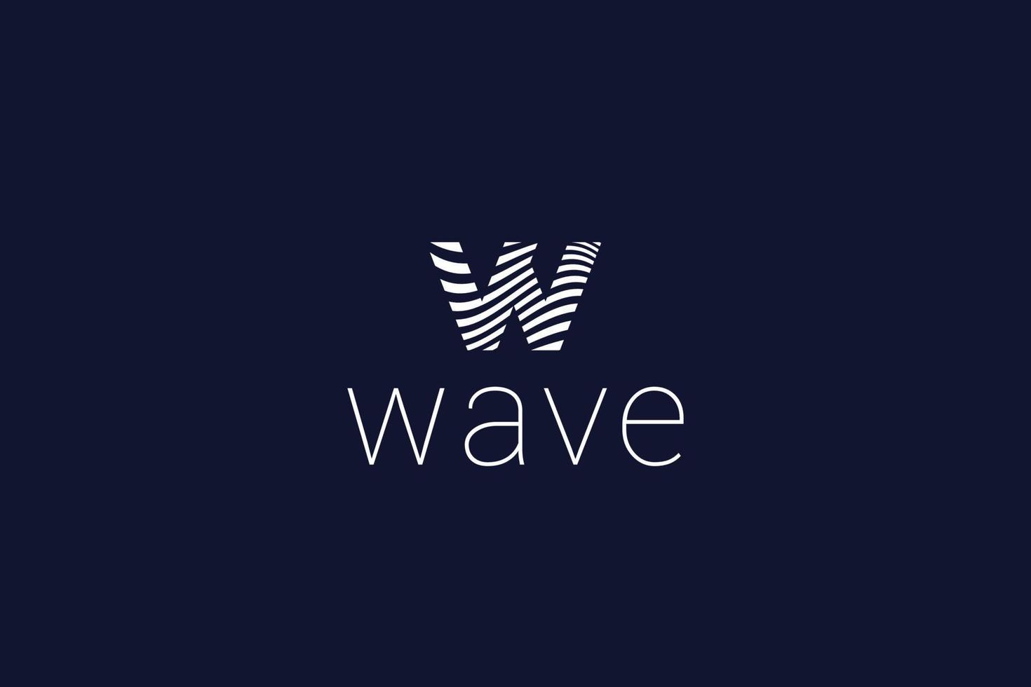 logotipo moderno tecnológico de onda creativa de letra w vector