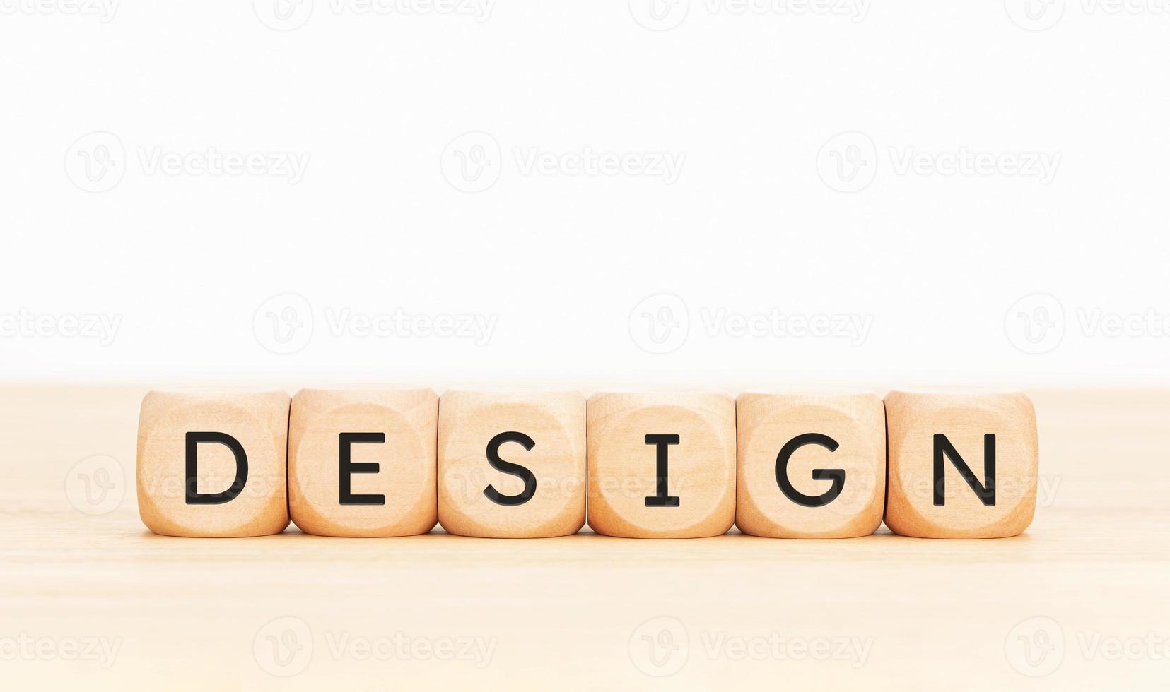Design word on wooden blocks. Copy space photo
