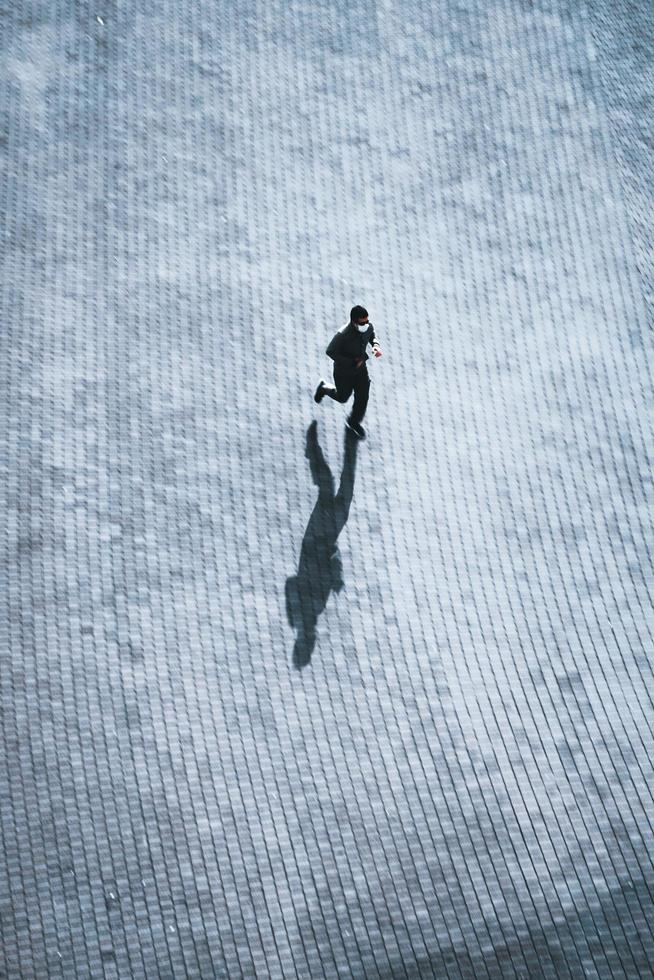 Bilbao, Vizcaya, Spain, 2022 - athlete running on the street in Bilbao city, basque country, spain photo