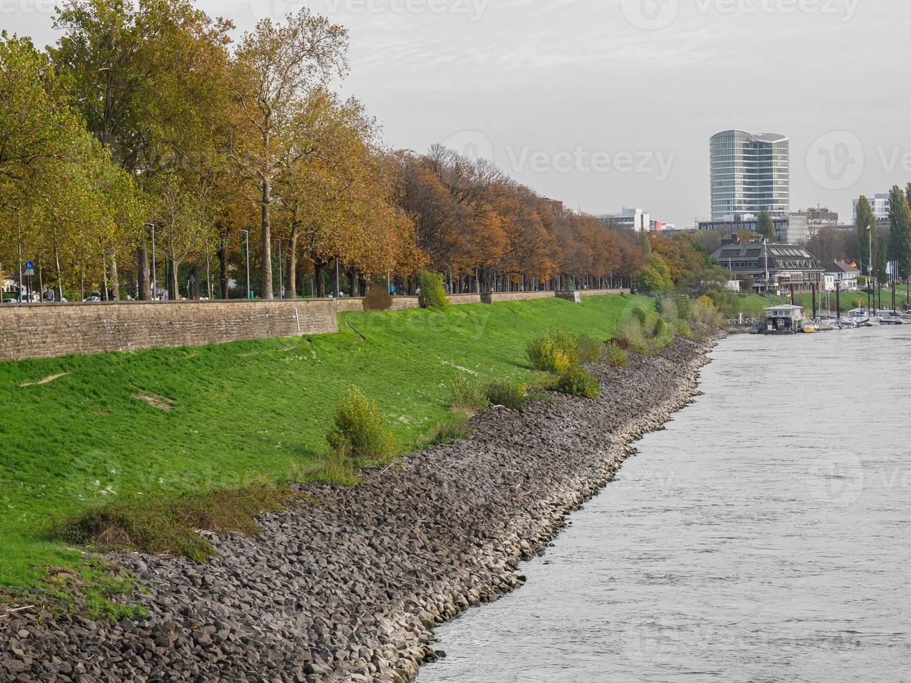 the rhine river and the city of dusseldorf photo