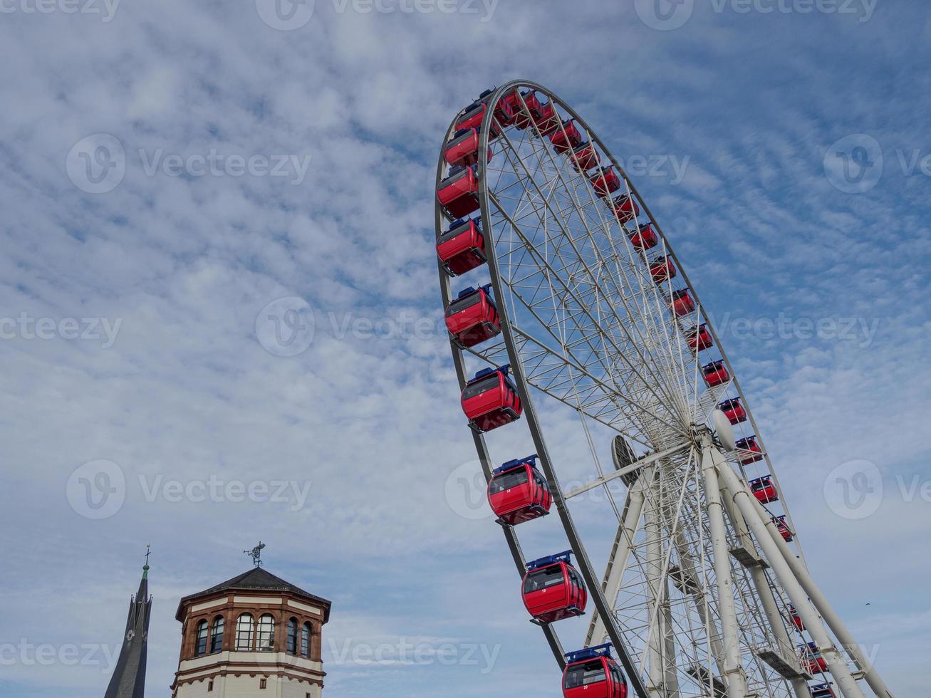 the rhine river and the city of dusseldorf photo