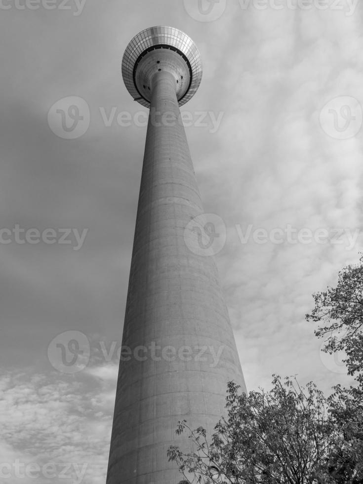 the city of dusseldorf at the rhine river photo