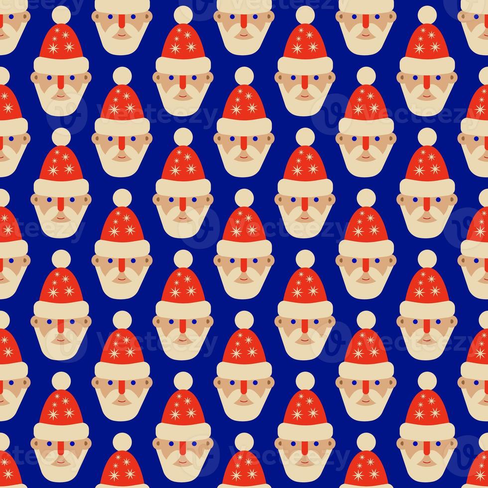 Retro Christmas pattern with Santa Claus photo