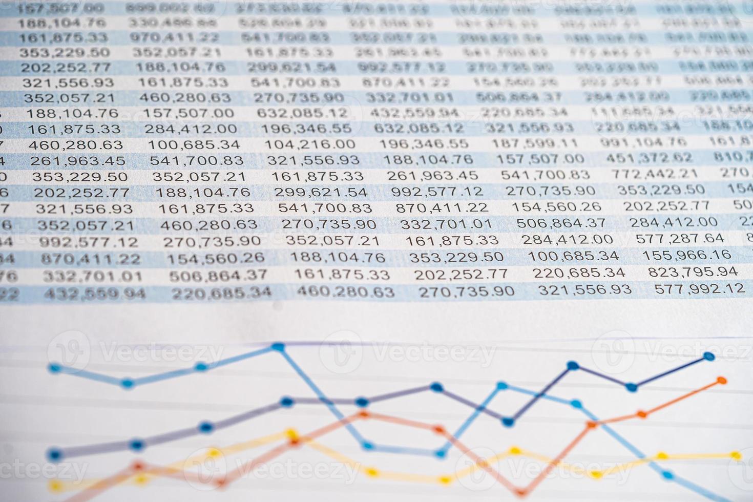 Spreadsheet table paper with pencil. Finance development, Banking Account, Statistics Investment Analytic research data economy, trading, office reporting Business company concept. photo