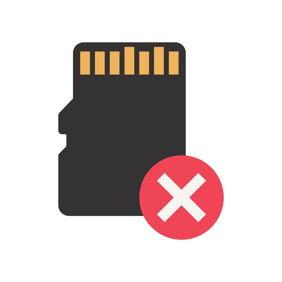 Micro SD Delete icon vector