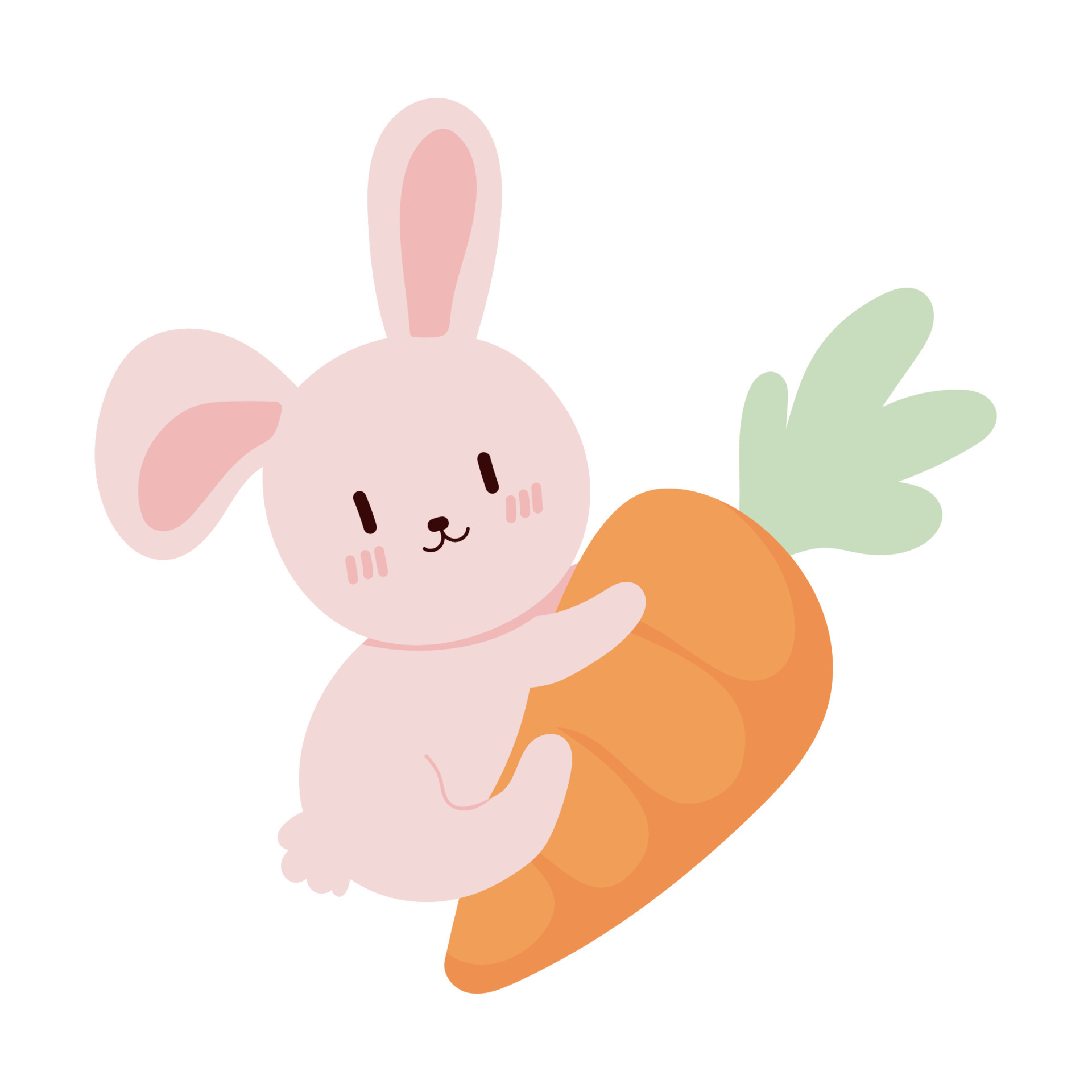 rabbit and carrot kawaii 13809292 Vector Art at Vecteezy