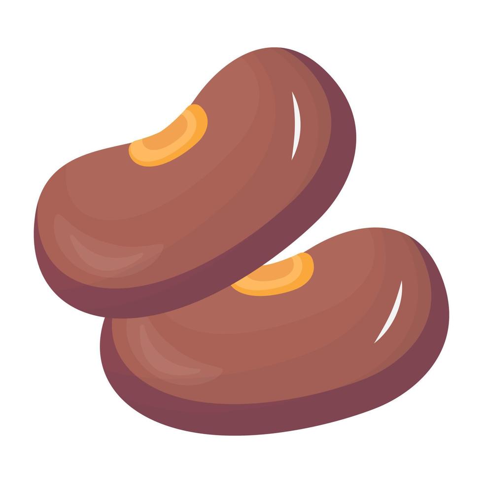 Edible beans in flat icon vector
