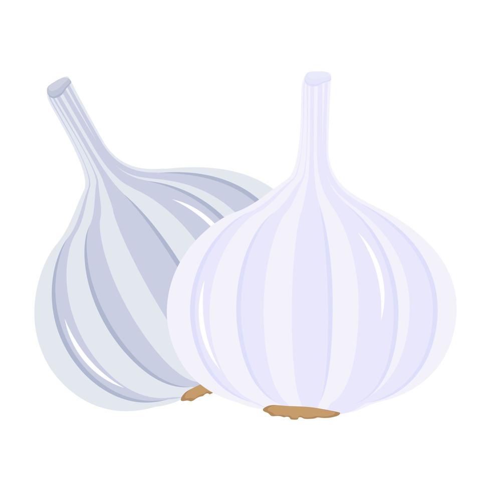 A flat garlic icon design vector