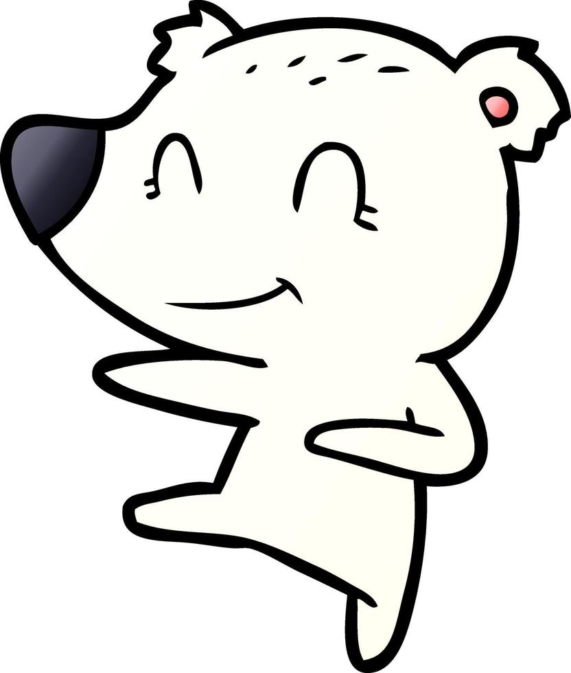 personaje de oso polar vectorial en estilo de dibujos animados vector