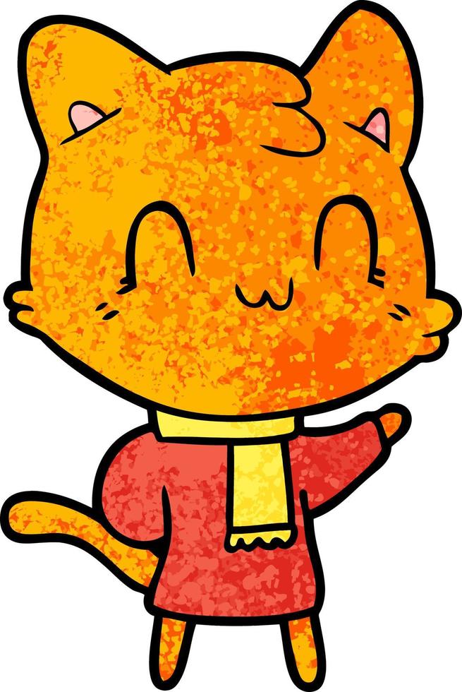 personaje de gato vectorial en estilo de dibujos animados vector