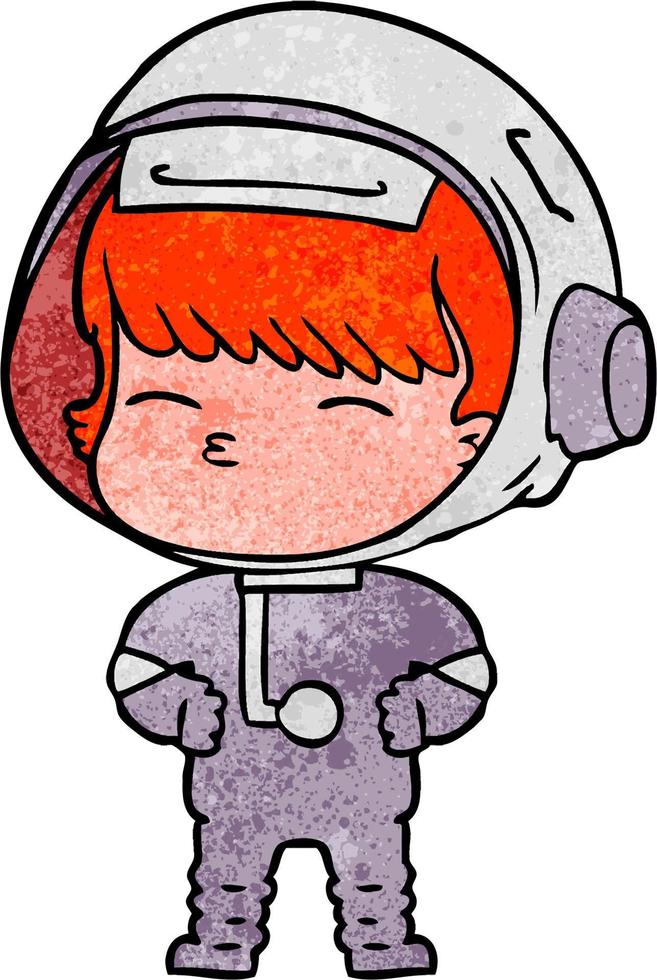 personaje de astronauta vectorial en estilo de dibujos animados vector