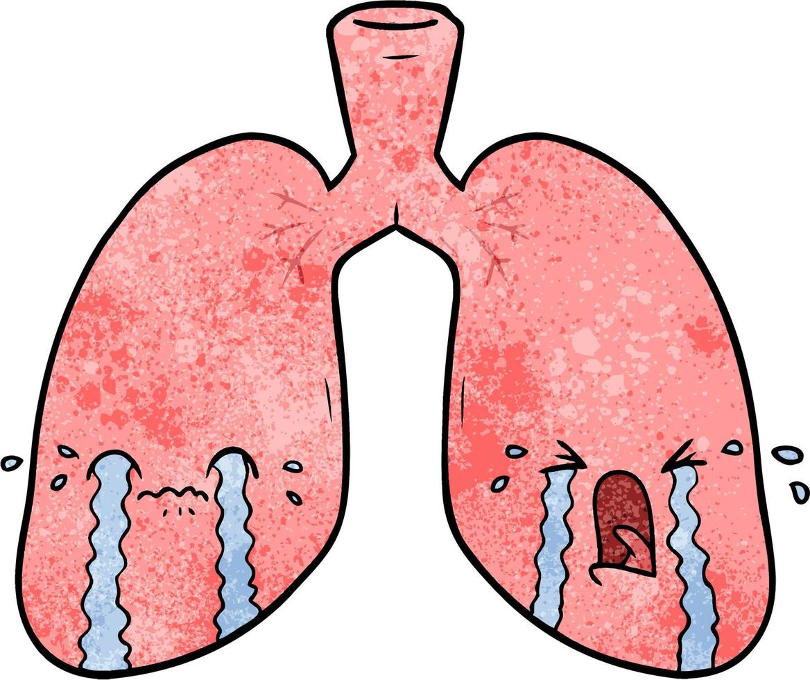 Vector lungs character in cartoon style