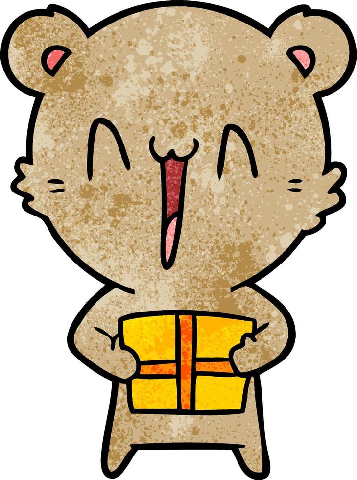 personaje de oso vectorial en estilo de dibujos animados vector