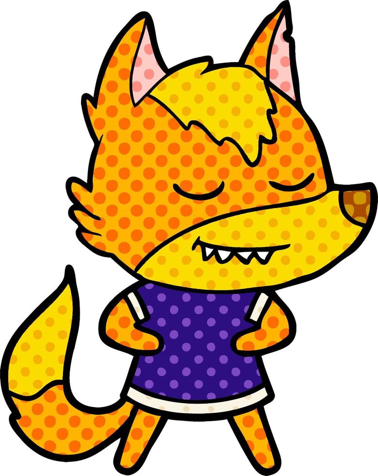 Vector wolf character in cartoon style