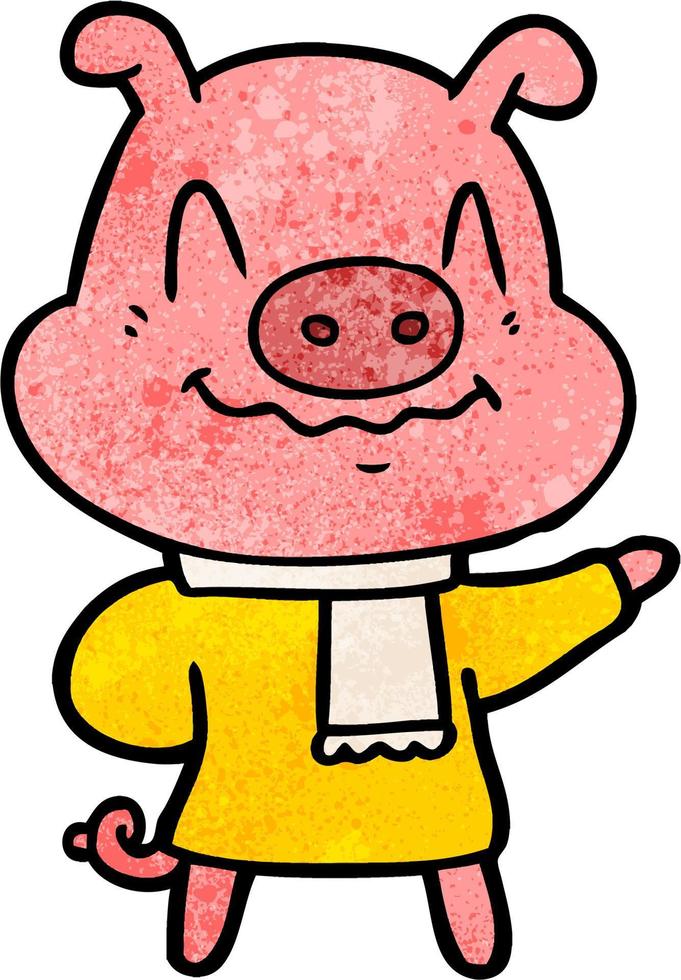 Vector pig character in cartoon style