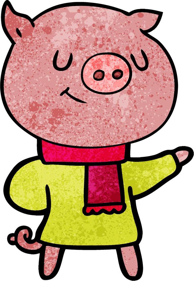 Vector pig character in cartoon style