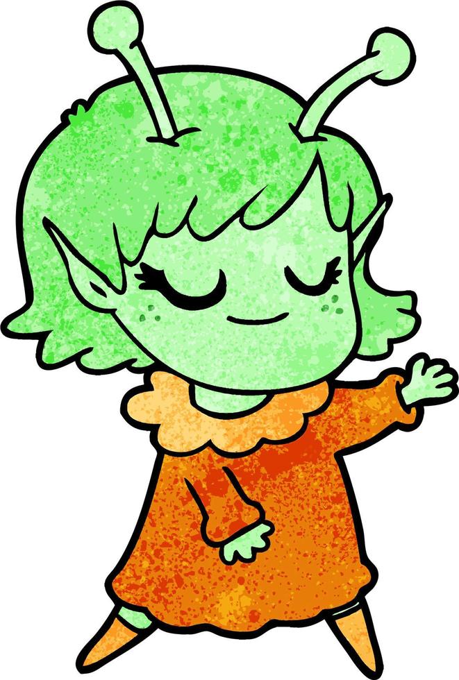 Vector alien character in cartoon style