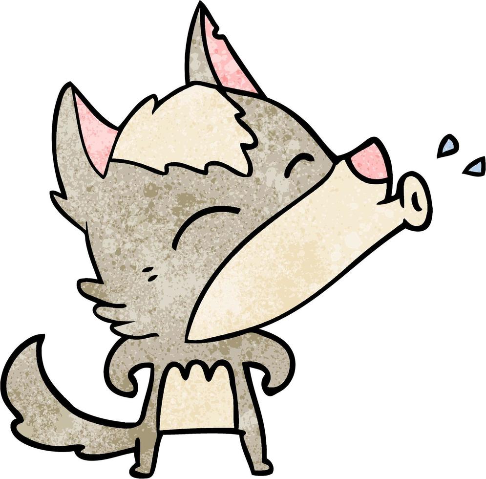 Vector wolf character in cartoon style