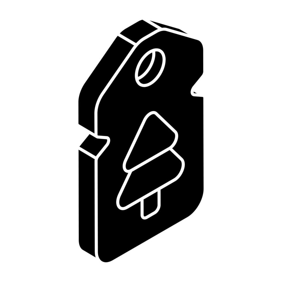 An editable design icon of christmas tag vector