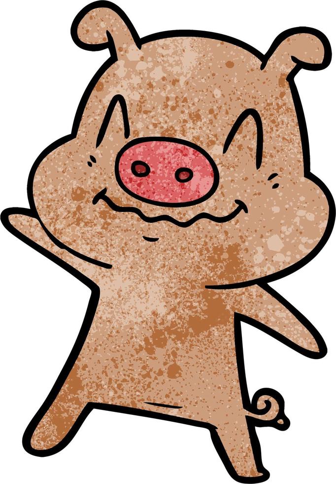 Vector pig character in cartoon style