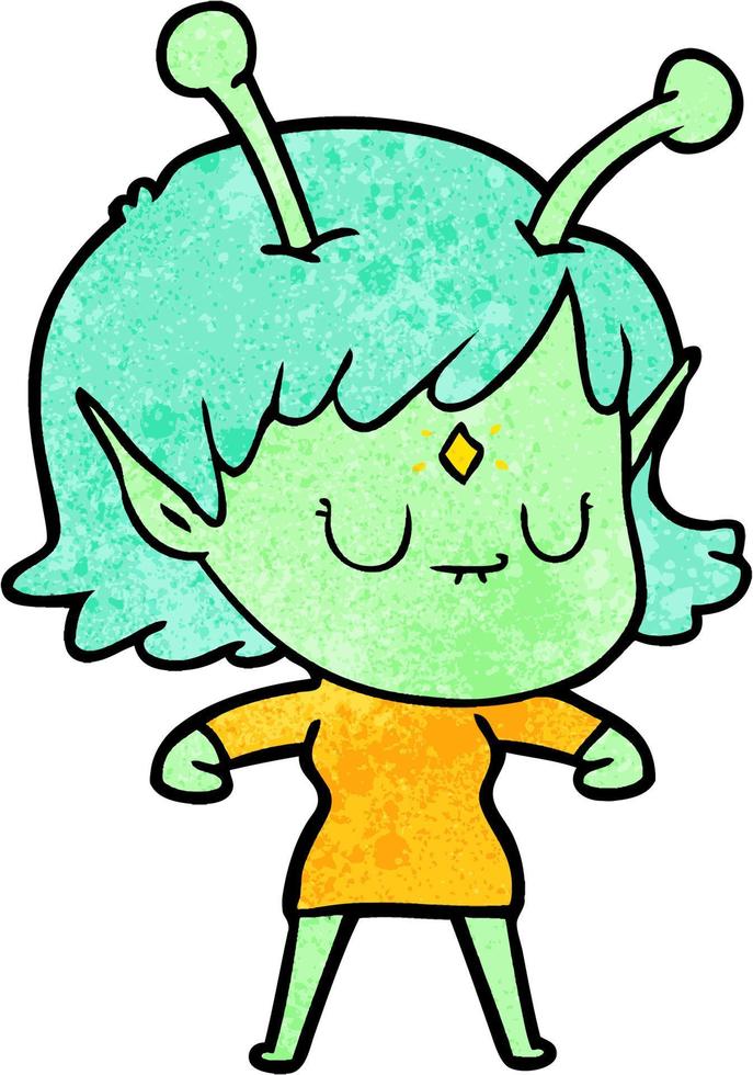 Vector alien character in cartoon style