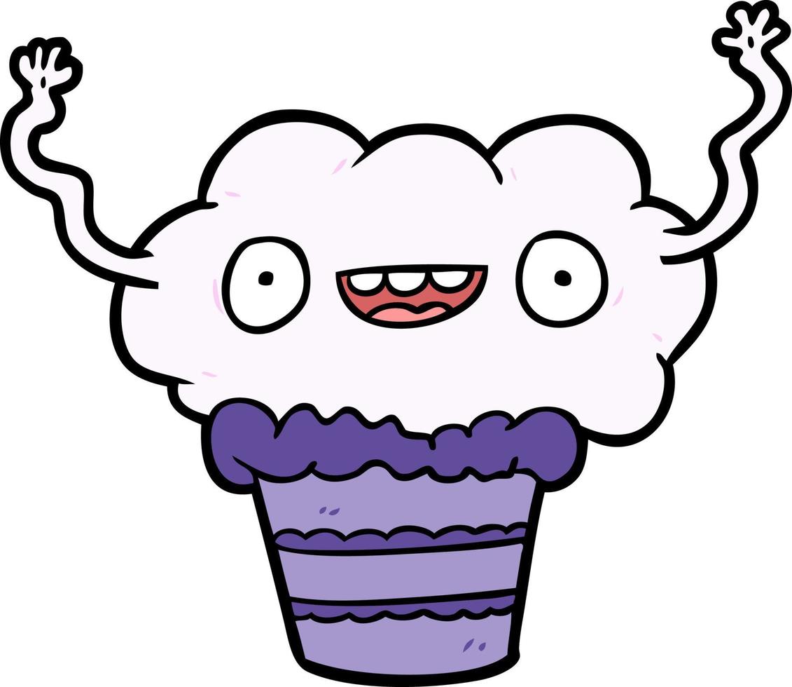 cartoon crazy cupcake vector